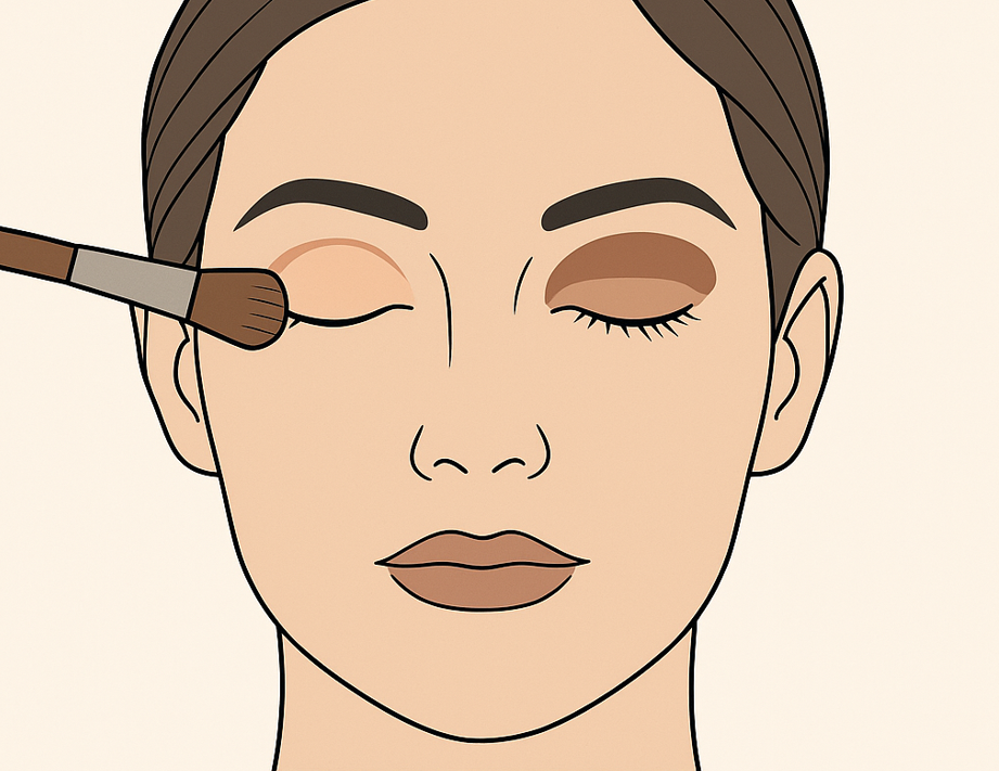 Make-up Zwei Varianten für kaschierendes Augen-Make-up.